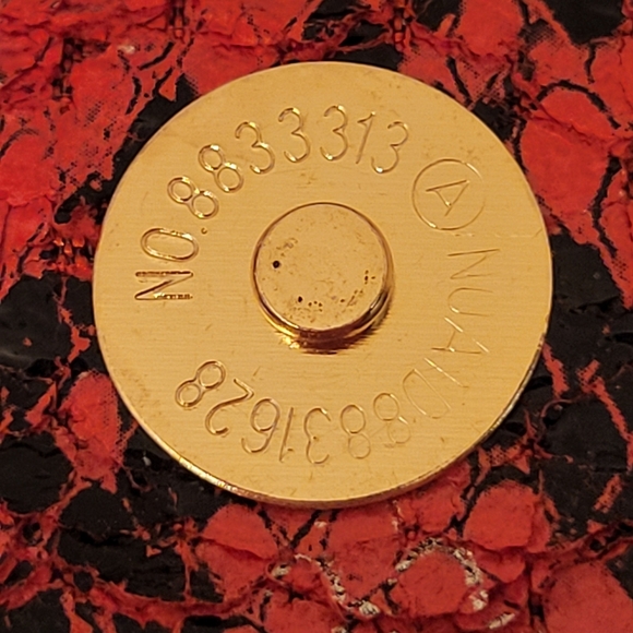 Urban Expressions Clutch Vegan Python Look, Red, Black, Gold Hardware - Picture 11 of 11